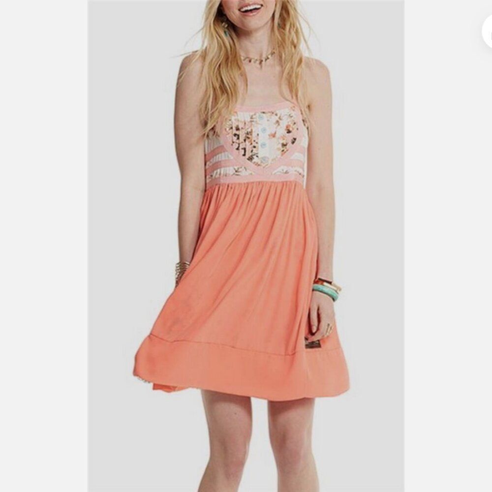 Matilda Jane Honeyed Elegance Dress Peach and floral size S girlie cottagecore